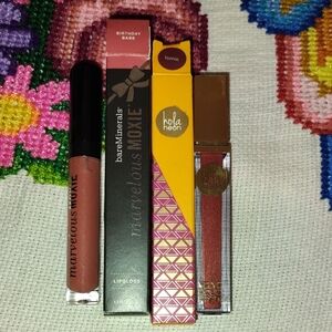 bareMinerals Marvelous Moxie Lip Gloss Hola Neon Velvet Lipstick